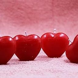 LUCES Smokeless Scented Paraffin Wax Rose Red Colors Heart Shape Couple Love Candles for Valentine Gift Party Decorations Birthday Dinner Table Pack of 4-image-68