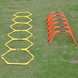 CALANDIS™ Agility Rings Foot Exercise Multifunction Rugby Balance Hurdles Speed Ladder Orange | Training Aids | Soccer | Team Sports-image-98