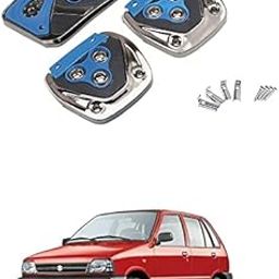 QiisX Anti-Skid Foot Pedal Manual/Auto Gear Accelerator Clutch Brake Accelerator Pedal Cover Set Kit - Blue for Maruti Suzuki 800-image-25