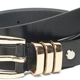 Women Leather Belt with Round Gold Buckle | Adjustable Pin Buckle | 20 mm Slim Fit Paired with Jeans, Trousers, Dress | T_BT_W_47_GLBL_P-image-56