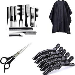 Professional Salon Hair Styling Tool Combo of Section Clips and Hair Comb Set With Cutting Scissor For Men And Women-46
