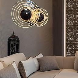 Izel Lights | Modern Spiral Wall Light Fixture | Gold Ring Design, Black Centre, Contemporary Decorative Sconce-image-83