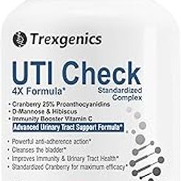Trexgenics UTI CHECK Advanced Urinary Tract Cleanse & Function, Immunity Support with Optimized Cranberry 200mg, D-Mannose 250mg & Hibiscus 100mg & Vitamin C 40mg (60 Vcaps) (1)-38