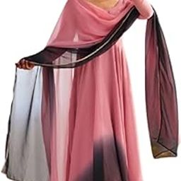 Women's Georgette Plain Flair Gown Set | Round Neck | Full Sleeve Dress with Pant & Dupatta | Fully Stitched Ethnic Wear-image-33