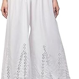 Women's Rayon Fabric Embroidered Mirror Work Palazzo II Waist 28 Inches to 44 Inches II Length 39 Inches II-image-83
