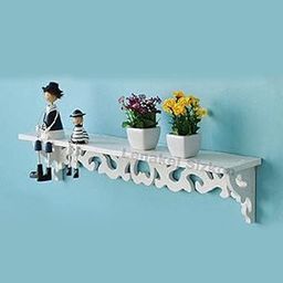Lenakel Sizkon® Beautiful Wooden Shabby Chic Style Floating Wall Shelves | Bookshelf White Wall Mounted Decorative Display Wall Shelf | Storage Rack | White Wall Shelves for Living Room (Set of 1)-image-85