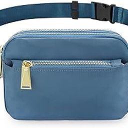 ZORFIN Fanny Packs for Women Men, Belt Bag with 4 Zipper Pockets, Fashion Waist Packs, Lightweight Crossbody Bags with Adjustable Strap for Workout/Running/Hiking, Grey Blue, One Size, Fashion-image-67