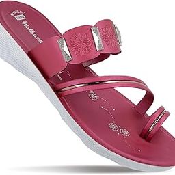 Women's Flat Sandals with Cushion Sole, Toe Ring and Multi Straps, Lightweight for Casual Wear - WL7673-image-96