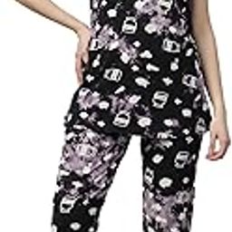 Women's Cotton Printed Night Suit Pajama Set – Soft & Comfortable Sleepwear for Women – Stylish Lounge Wear with Half Sleeves Top & Elastic Waist Pajamas-image-58