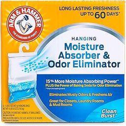 Arm & Hammer Hanging Moisture Wicking & Deodorizer, 16 oz, Pack of 6 - Clean Explosion, Moisture Absorbers for Cabinets & Small Rooms, Long Lasting Freshness-image-21