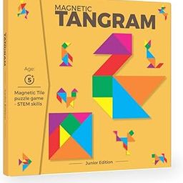 Pelikas Toyz Tangram Brain-Booster Puzzle - Magnetic Puzzle for Kids, Educational Travel Toys for Kids 5 Years & Above, Gift for Boys Girls, Magnetic Tangram Junior-8