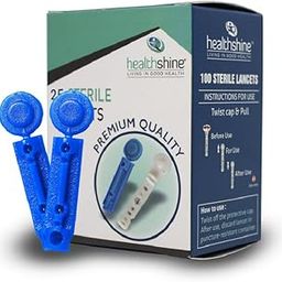 Title: Healthshine Blood Lancet 25 Pieces | Round Lancet Needle for Glucometer | Sterile, Single-Use Blood Sugar Testing Lancets-16