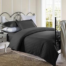 LINENWALAS Cotton Linen Single Size Duvet with Stripe Duvet Cover, All Season 5 Star Hotel Duvet/AC Comforter with Stripes Duvet Cover (60x90 inch, Squirrel Grey)-image-10