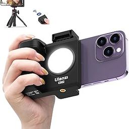 ULANZI CG02 Ungraded Smartphone Camera Shutter Handle Grip w Detachable Wireless Bluetooth Remote Control,Three-Gear Adjustable Fill Light for iPhone Samsung Google OnePlus Phones Video/Photo Shooting-23