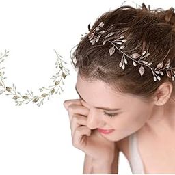 1 pc Gold Wedding Headband Flower-Leaf Bridal Headpieces for Wedding Hair Accessories for Brides-image-57