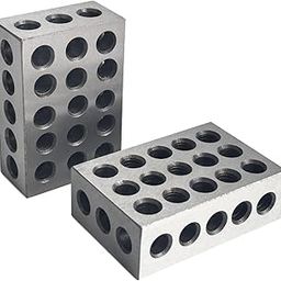 Socpuro Pair 123 Blocks Precision Steel Within .0002" Tolerances, 1 x 2 x 3 Inch Blocks with 23 Holes for Machinist Woodwork Metalwork-image-4
