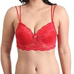 Women's Lingerie Set | Lace Fabric Lightly Padded Non Wire Push-Up Bridal Bra Panty Lingerie Set-picture-47