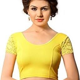 Women's Stretchable Readymade Saree Blouse Crop Top Choli Pack of 3||Readymade||Stretchable||Festive Collection-picture-9