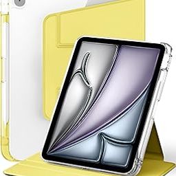 eller santé® Smart 360 Degree Rotating Stand Cover Case for iPad (A16) 11th/10th Generation (2025/2022) 11-inch/10.9-inch Transparent Back with Pencil Holder [Auto Sleep Wake]- Yellow-image-69