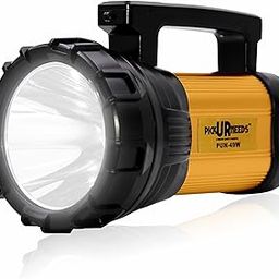 Pick Ur Needs Search Long Range Torch LED Light Blinker Rechargeable Handheld 100Watt with Multi Functional (Gold)-43