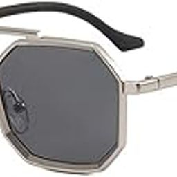 UV Protected Vintage Square Sunglasses for Men, Polygon Metal Frame Inspired from Pathan Sunglasses-picture-53
