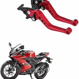Vagary Motorcycle Brake Clutch Levers, CNC Aluminium, Adjustable, Red and Black, Set of 2-28