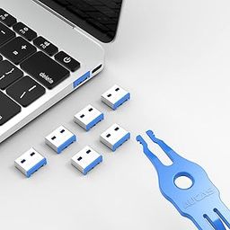 AUCAS USB Port Blocker - Pack of 10, Blue with Key,Dust and Moisture Proof-picture-29