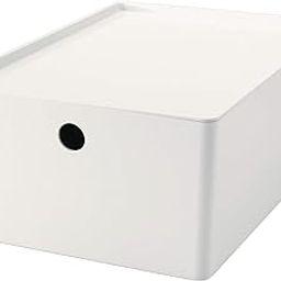 Ikea KUGGIS Box with Lid, White, 26x35x15 cm-image-69