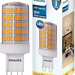 PHILIPS G9 9-Watt LED Bulb | G9 Decorative LED Bulb for chandelier & Pendant | Wattage : 9 Watt, Colour : Warm White, Pack of 1-25