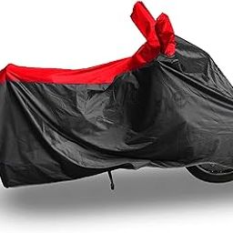 RiderShine Piaggio Vespa SXL 125 Two Wheeler Bike Cover - Dustproof - UV Protection - Waterproof Bike Cover/Scooty Body Cover (BlackRed)-24