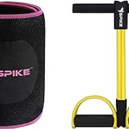 SPIKE Tummy Trimmer and Spike Slim Belt Pink Combo Ab Exerciser for Men and Women Biceps Body Toner Exercise Equipment for Home Gym-12