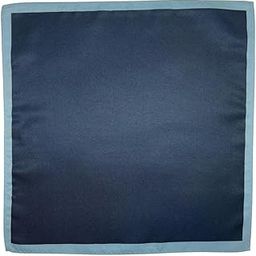 Dark Blue Microfiber Pocket Square for Men with Light Blue Border-image-82