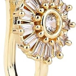 Gold Plated Clip On Non Piercing Pressing Type Stone Nose Pin, Stud For Women-image-14