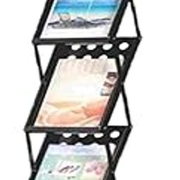 SHIVIS® A4 Metal Portable Brochure Folding Zigzag Catalogue/Magazine/Leaflet/Literature Stand Rack Magazine-17