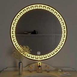 Glass Sain Gobain Framed Round Wall Mounted Mirror With Light 24 Inch X 24 Inch | LED Mirror For Bathroom 3 In 1 Light Mode (Cool White, Natural White, Warm White)-picture-19