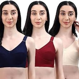 Full Coverage Bra for Heavy Breasts Plus Size for Women - Pack of 3-image-87