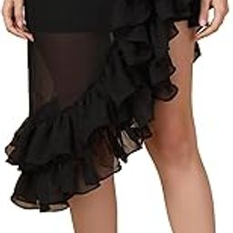 Black Ruffled Cover up Sarong-14