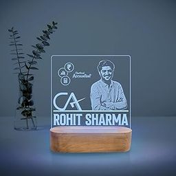 Gift Me Bazar Personalized Chartered Accountant Lamp with Multicolored Lamp Customized with Photo & Name | Gift for CA | CA Gift for Students, Aspirants | Thankyou Gift for CA (Design 1)-10