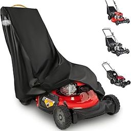 DOCEPERT Outdoors Lawn Mower Cover Waterproof Heavy Duty 420D Polyester Oxford Push Mower Cover Fit With Handle & Cover Storage Bag, Black-image-69