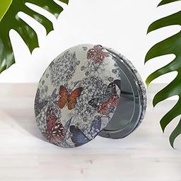 Portable Compact Metal and Glass Mirror with Stones, 2x1 Magnification, for Makeup and Bags for Women-picture-49