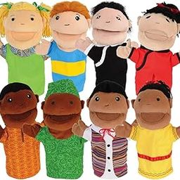 Kaplan Early Learning Diversity Puppets | 12" Multicultural People Puppets with Moveable Mouth and Arms | Set of 8-image-61