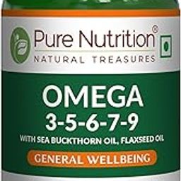Pure Nutrition Vegan Omega 3-5-6-7-9 | 30 Veg Softgels | Blend of Seabuckthorn, Flaxseed, Pomegranate, Borage & Olive Oils | Supports Heart, Nerve, Kidney Health | Improves Lipid Profile & Lowers Cholesterol-19