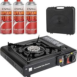 EYUVAA LABEL Portable Camping Stove with Butane Gas Cylinder, Lightweight Gas Burner with Carrying Case for Outdoor, Hiking, Trekking & Outdoor Travel (Stove with 3 Butane Refill)-image-7