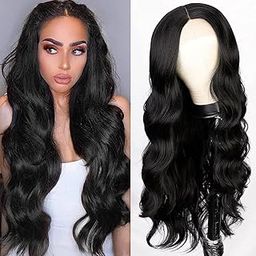 D-DIVINE Full Head Synthetic Women Wigs Long Hair For Women/Women Wigs Natural Hair (24 to 26 Inch, Black)-26