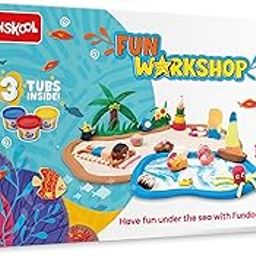 Funskool-Fundough Playset Fun Work Shop, kindles imagination to bring life to multiple shapes with snazzy extruder, multicolour, dough, toy, shaping, sculpting, 3 years-picture-23