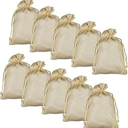 Potli | Jari Silk Wedding Potli | Drawstring Closure Potli | Wallet Potli | Christmas Gift Potli | Baby Shower Potli | Traditional Shagun Potli | 5x7 Inch | Small | Pack of 10 | Cream-26