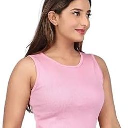 Women's Sleeveless Crop Top | Stylish Stretchable Tank Top for Women | Slim Fit Blouse for Casual & Layering | Top for Women (123, PNK, M)(M_WRN_TOP_123_PNK_BZ)-image-71