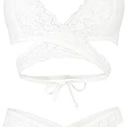 zerjama Women's Criss Cross Lingerie Set Lingerie Set with Full Support and Comfort | Breathable Fabric, and Stretchy Fit | Elegant Style for All Body Types-picture-29