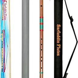 Sarfuddin Flutes A Natural Base 23 Inches Right Hand Oil Treated Fry Bamboo Flute Bansuri With Carry Bag-picture-30