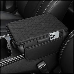 Upgraded Car Center Console Armrest Cover Pad – Microfiber PU Leather Cushion with 2 Storage Pockets, Universal Fit for SUV/Truck/Car, Ergonomic Comfort, Black-13
